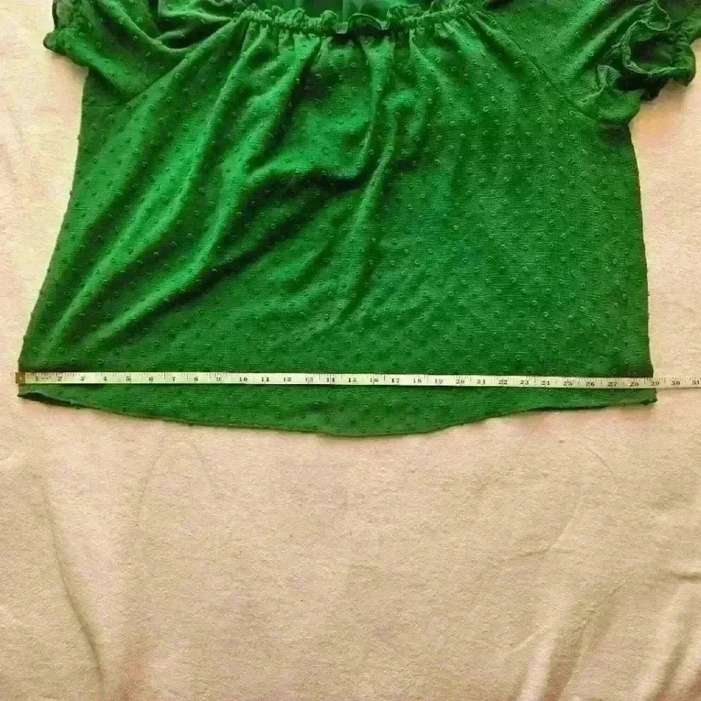 CeCe Lush Greem Boat Neck Puff Sleeve Top Size 3X - Picture 9 of 10